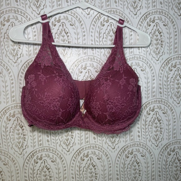 Victoria s Secret Plunge Lace Bra Pink Mauve 38DDD - Picture 1 of 10